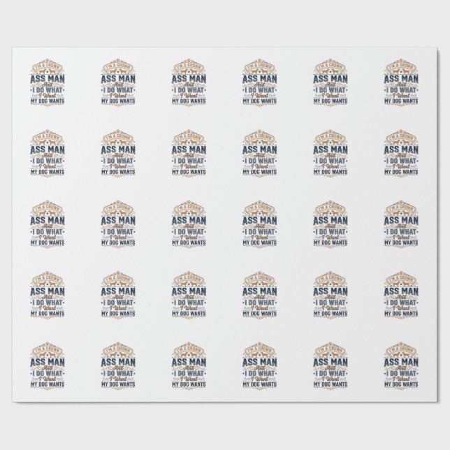 Papier Cadeau Citation drôle de propriétaire de chien Design vec (Plat)