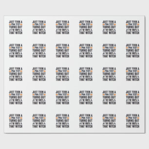 Papier Cadeau Citation drôle de sorcière pour Halloween Vector D