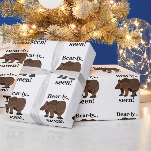 Papier Cadeau Citation drôle d'humour d'ours animal (Vacances)