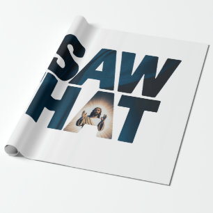 Papier Cadeau Citation drôle Jésus mème J'ai vu ce chrétien