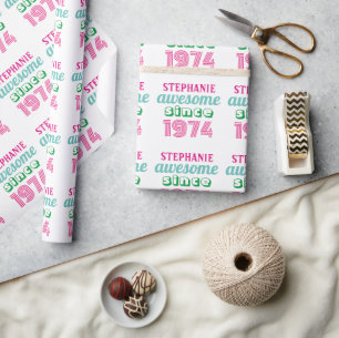 Papier Cadeau Citation drôle personnalisée pour 50e anniversaire