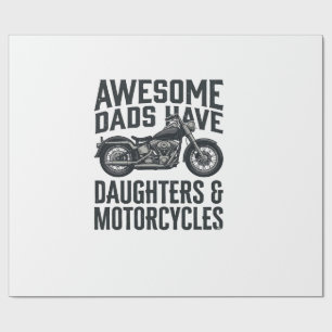 Papier Cadeau Citation Papa Fille Moto Vintage Vector Desi
