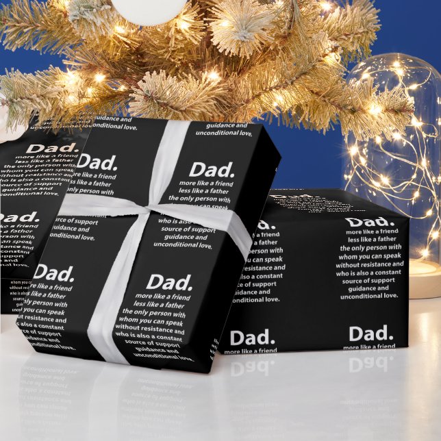 Papier Cadeau Citation Papa Papa Anniversaire Noir et Blanc (Vacances)
