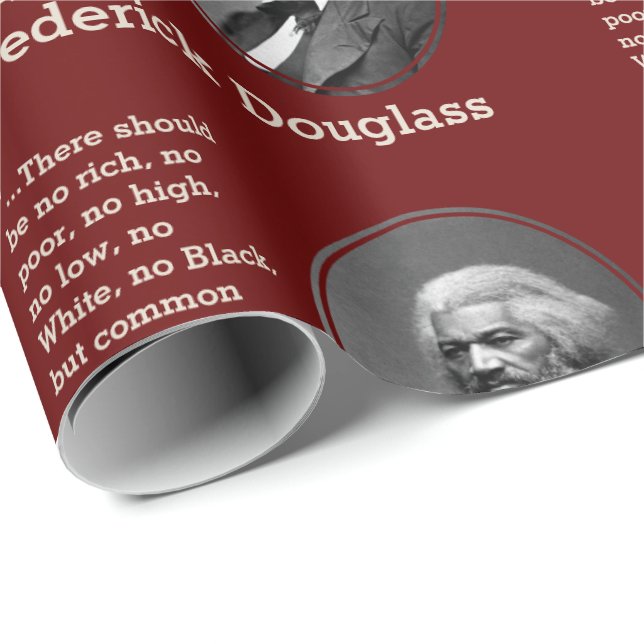 Papier Cadeau Citation personnalisée Burgundy FREDERICK DOUGLASS (Coin rond)