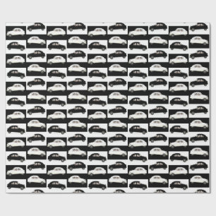 Papier Cadeau Citroen 2CV Noir Et Blanc