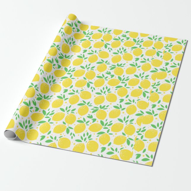 Papier Cadeau Citron agrumes Fruit Orchard Thème Motif cadeau (Déroulé)