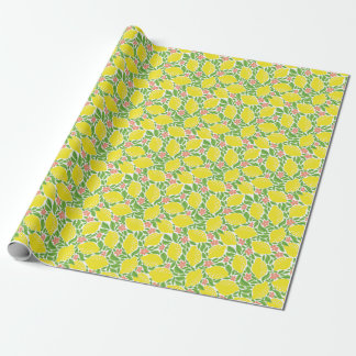 Papier Cadeau Citron Citrus Motif Vintage d'été