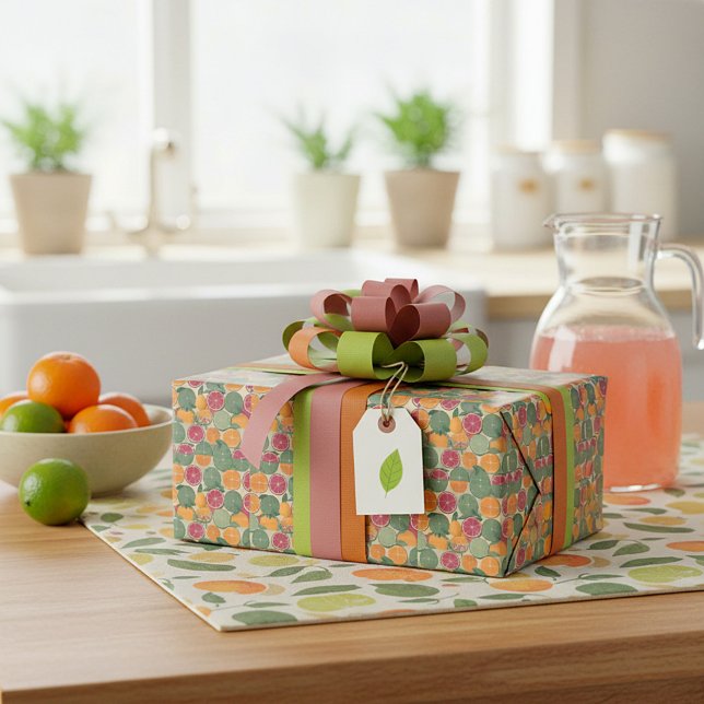 Papier Cadeau Citron dans des tons feutrés (Créateur téléchargé)