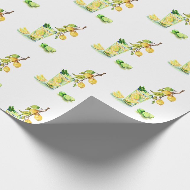 Papier Cadeau Citron frais Boire citron citron envelopper papier (Coin)