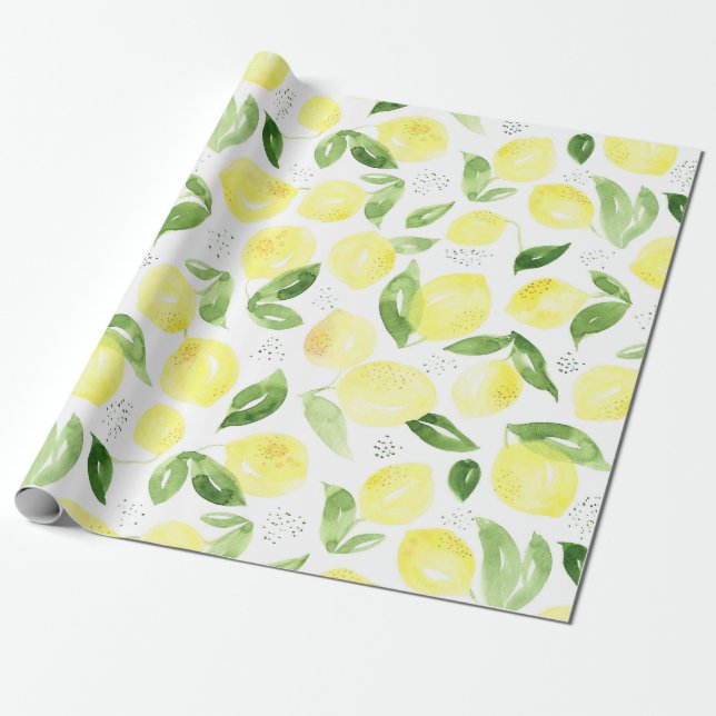 Papier Cadeau Citron jaune (Déroulé)