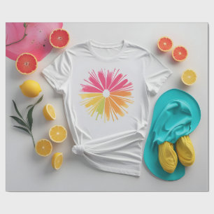 Papier Cadeau Citron piquant et rose