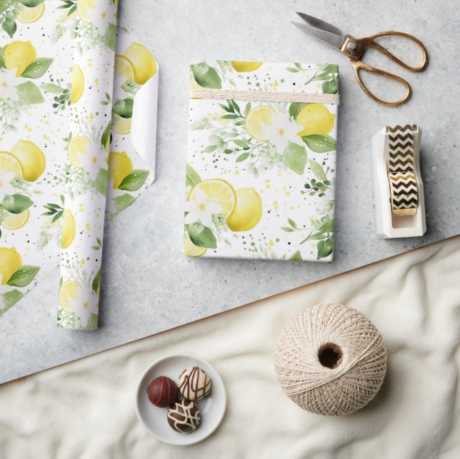 Papier Cadeau Citrons Fruits Jaunes (Artisanat)