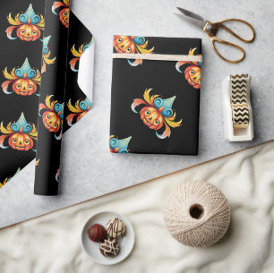 Papier Cadeau Citrouille de Halloween fantaisiste joyeuse
