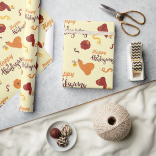 Papier Cadeau Citrouille de récolte d'automne Bon thanksgiving s