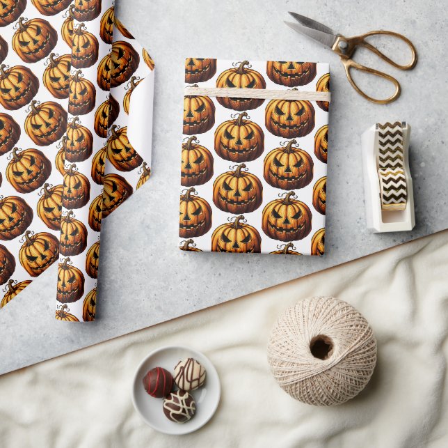 Papier Cadeau Citrouille d'Halloween (Artisanat)