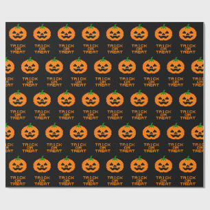 PAPIER CADEAU CITROUILLE D'HALLOWEEN - DES FRITURES OU DES BONBO