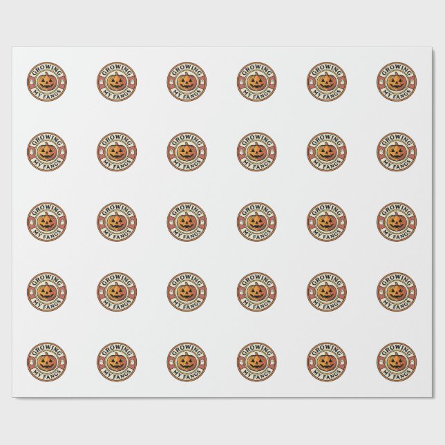 Papier Cadeau Citrouille d'Halloween Faisant Pousser Mes Crocs B (Plat)