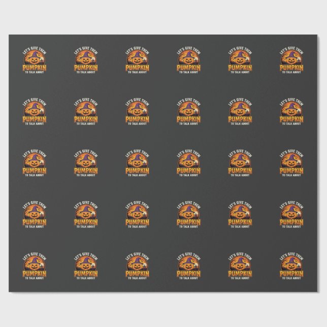 Papier Cadeau Citrouille drôle de conception de jeu de mots Hall (Plat)
