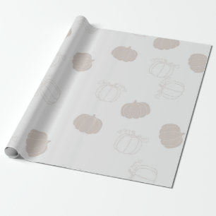 Papier Cadeau Citrouille gris automne saison automne Motif