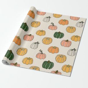 Papier Cadeau Citrouille Harvest vintage Motif sans fil