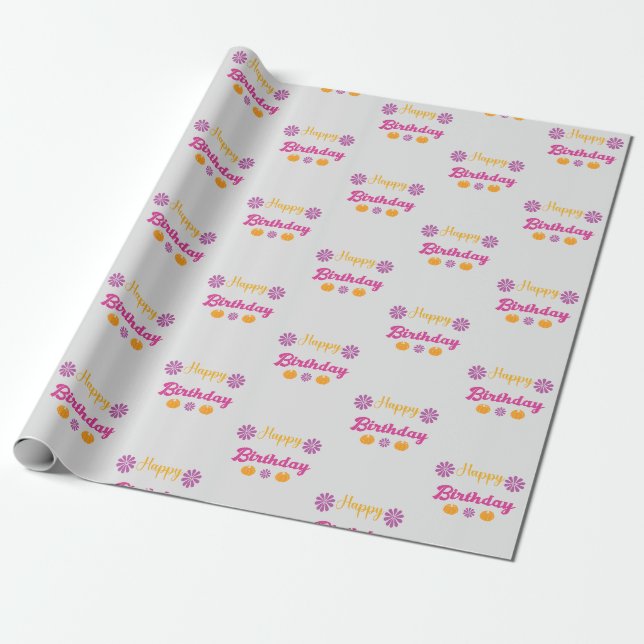 Papier Cadeau Citrouille Joyeux anniversaire (Déroulé)