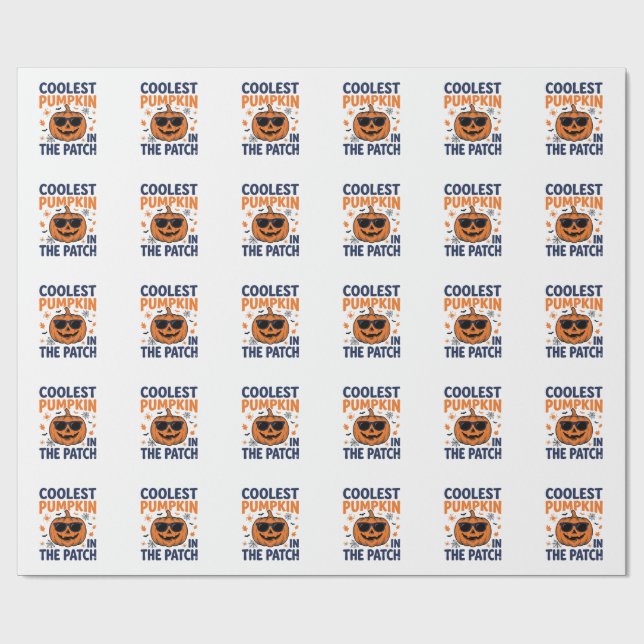 Papier Cadeau Citrouille la plus cool du patch Halloween Shirt_1 (Plat)