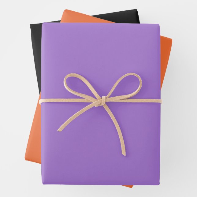 Papier cadeau Citrouille violet noir Halloween (En situation)