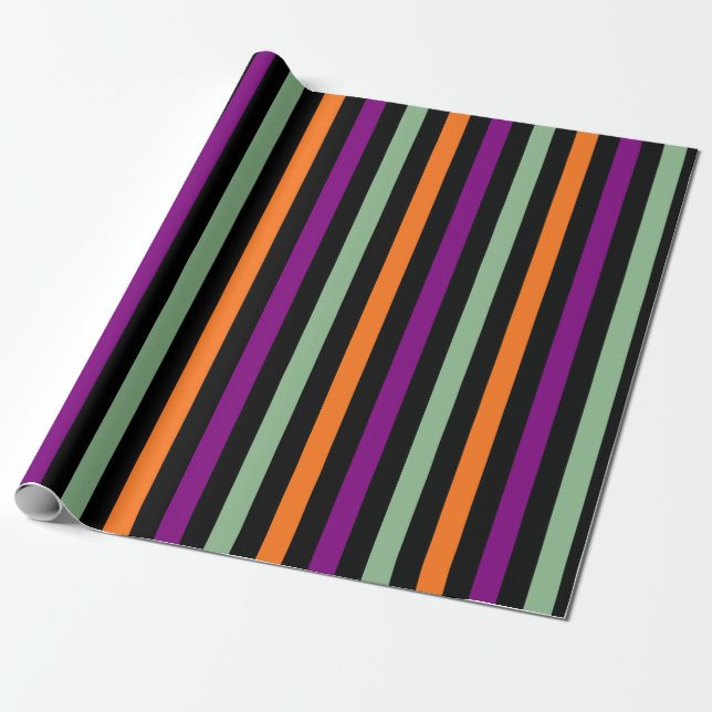 Papier Cadeau Citrouille, violet, vert et noir (Déroulé)