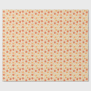 Papier Cadeau Citrouilles à l'aquarelle : Crème Douce et Jaune P