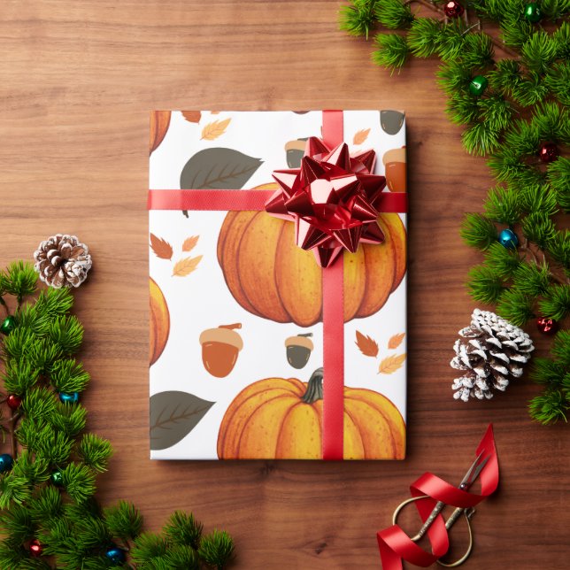 Papier Cadeau Citrouilles d'automne (Cadeau de vacances)