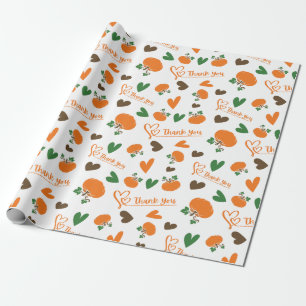 Papier Cadeau Citrouilles de bobines de Merci de récolte de coeu