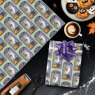 Papier Cadeau Citrouilles de chouette de grange Art Nouveau Livr