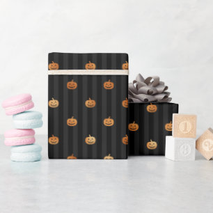 Papier Cadeau Citrouilles de pompe en feuille d'aluminium orange