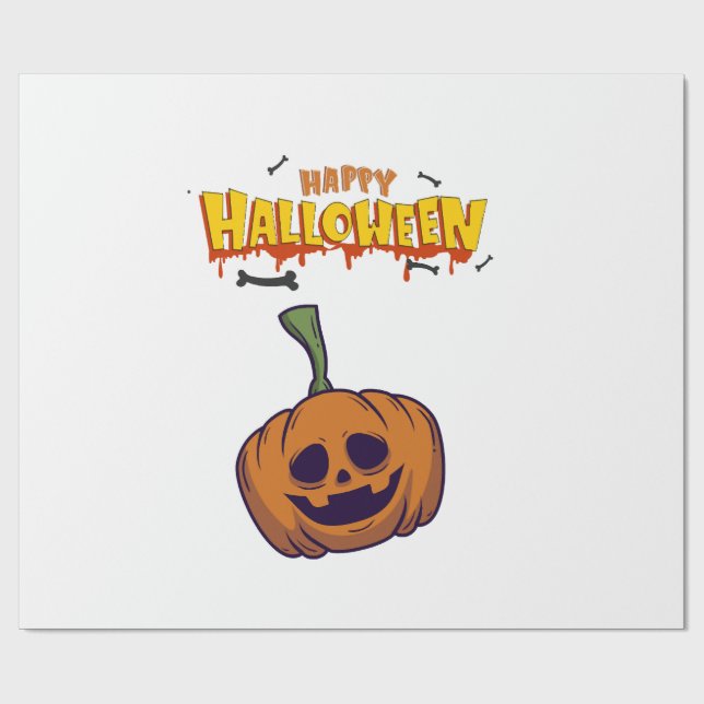 Papier Cadeau Citrouilles d'Halloween  (Plat)