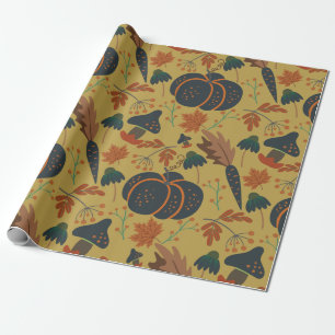 Papier Cadeau Citrouilles et carottes motif sans soudure