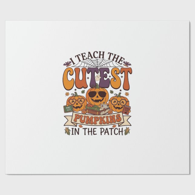 Papier Cadeau Citrouilles les plus mignonnes Halloween Lunettes  (Plat)