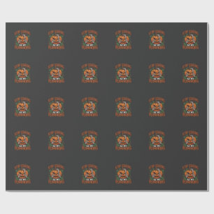 Papier Cadeau Citrouilles Regard Fixe Halloween Mains de Squelet