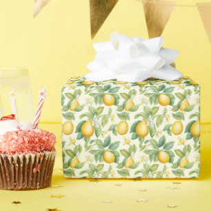 Papier Cadeau Citrus aux fleurs de citron méditerranéen