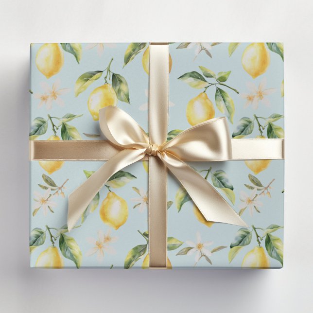 Papier Cadeau Citrus Citron Fruit Floral Motif botanique (In situ)