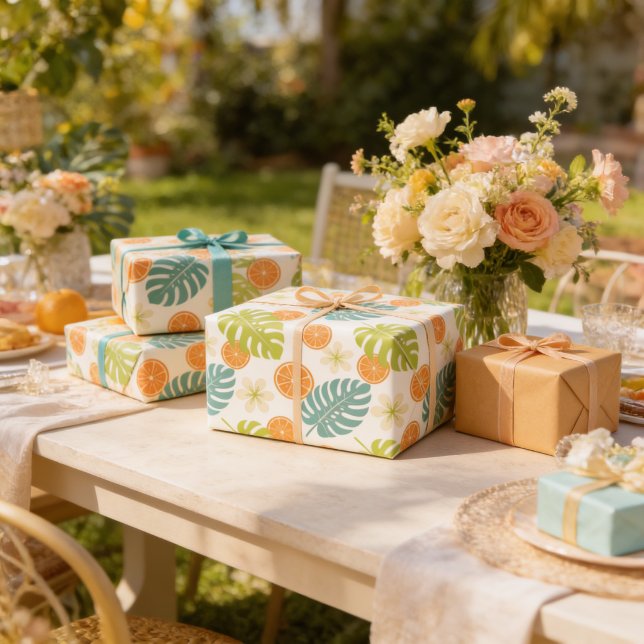 Papier Cadeau Citrus Tropical (Citrus Tropical Wrapping Paper)