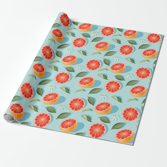 Papier Cadeau Citrus Wrapping Paper (Déroulé)