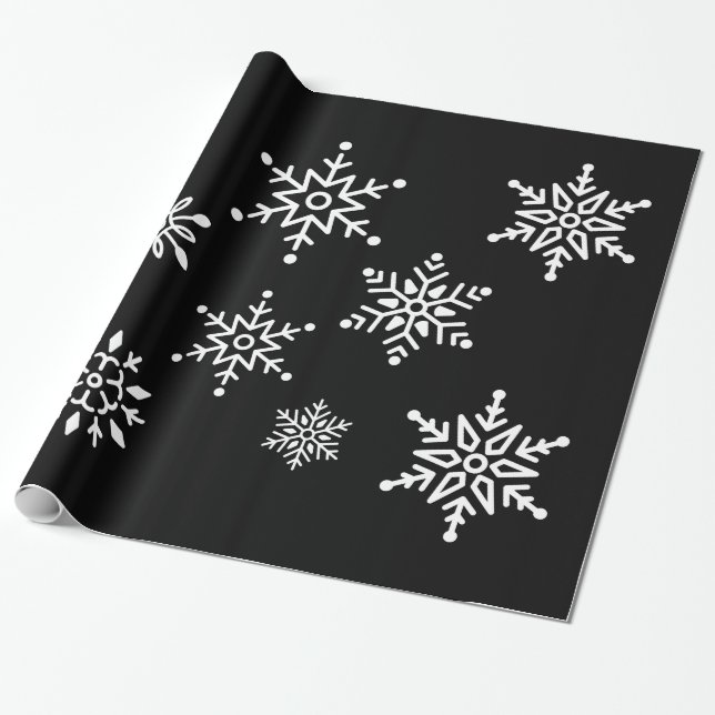 Papier Cadeau Clair de minuit - Flèches de neige (Déroulé)