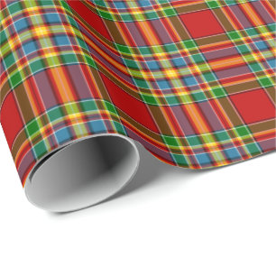 Papier Cadeau Clan Chattan Tartan Rouge écossais Plaid