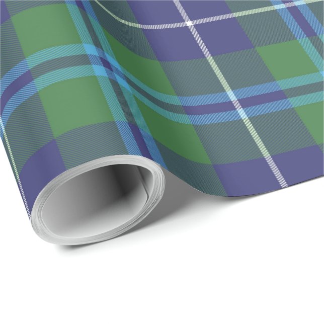 Papier Cadeau Clan classique Rustique Plaid Douglas Tartan (Coin rond)