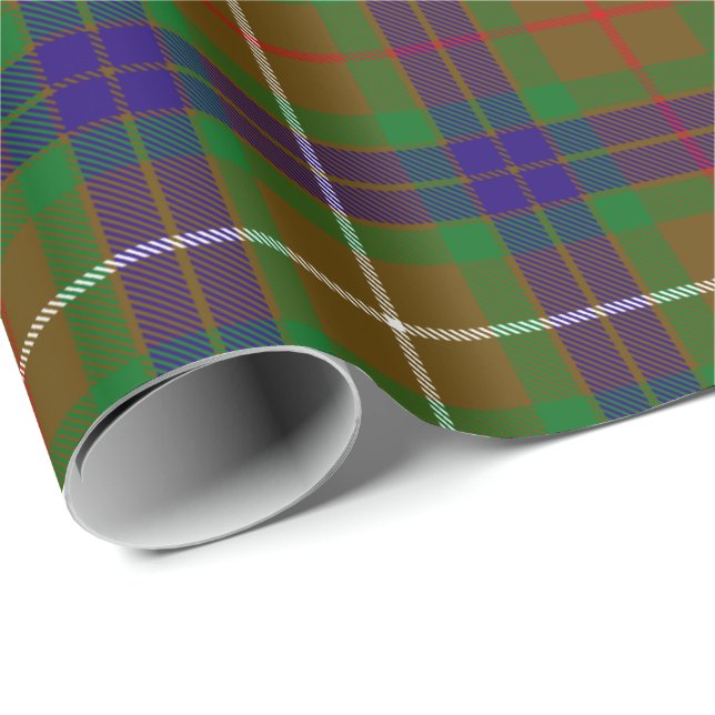 Papier Cadeau Clan Fraser Chasse Tartan (Coin rond)