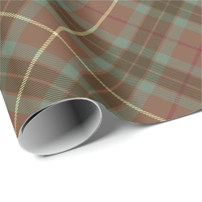 Papier Cadeau Clan Fraser Chasse Tartan Patiné (Coin rond)