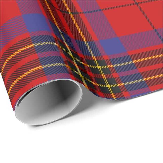 Papier Cadeau Clan Leslie Red Tartan (Coin rond)