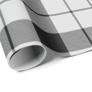 Papier Cadeau Clan MacFarlane Tartan noir et blanc