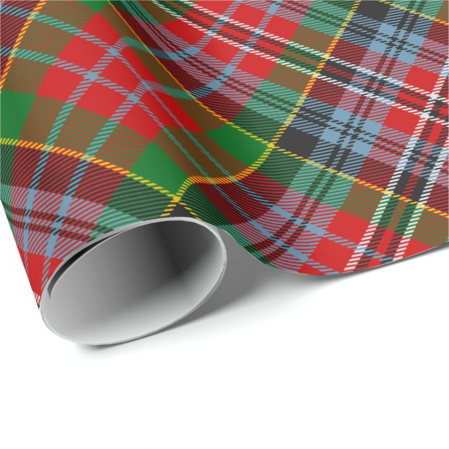 Papier Cadeau Clan MacPherson Papier à enveloppement Tartan (Coin rond)