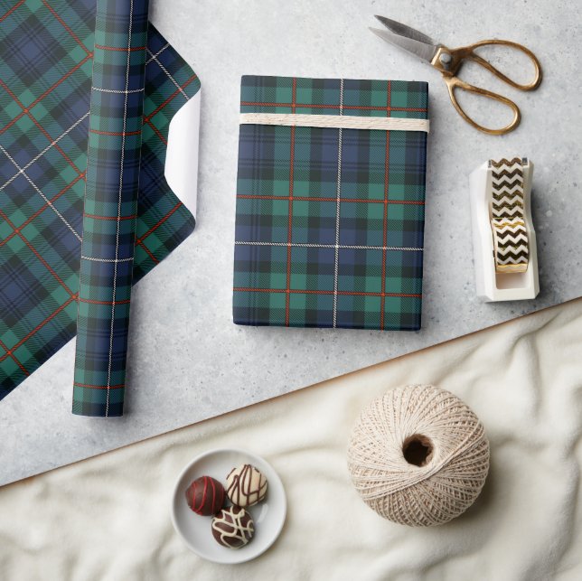 Papier Cadeau Clan Plaid Classique Robertson Green Tartan (Artisanat)